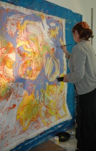 woman with big beautiful bright painting 2